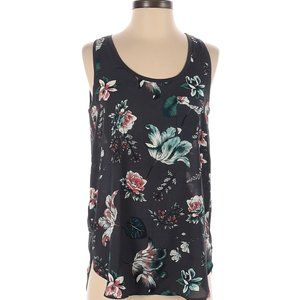 Ann Taylor Loft Gray Floral Print Casual Tank Top